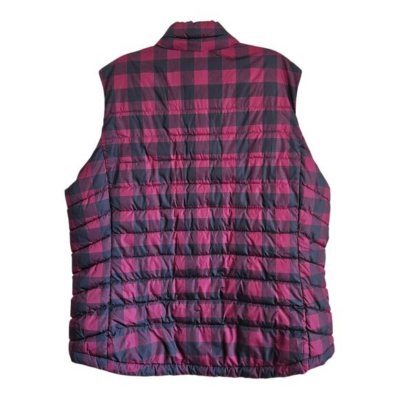 GAP Women's XXL 2X Puffer Vest Buffalo Check Red Black Snaps Gorpcore 48" AS IS - Picture 6 of 8